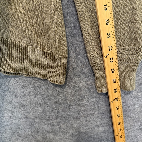 Lauren Ralph Lauren Shawl Henley Cardigan Sweater Womens Large Tan‎ Knit Crochet - Picture 8 of 12